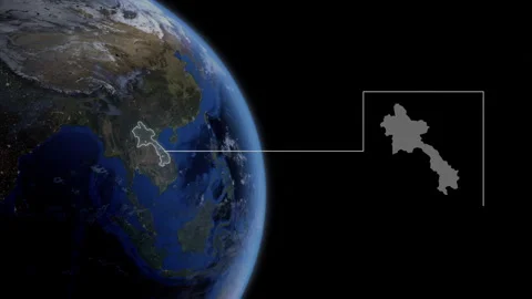 COMP-Outlined-Map-Laos Stock Footage 276406485