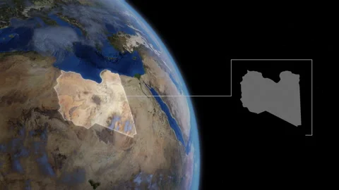 COMP-Outlined-Map-Libya Stock Footage 276406851