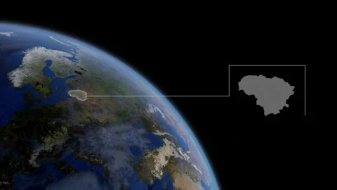 COMP-Outlined-Map-Lithuania Stock Footage 276334389