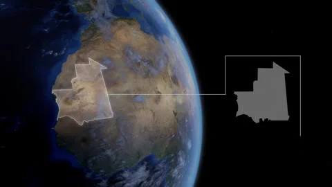 COMP-Outlined-Map-Mauritania Stock-Footage 276407200