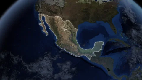 COMP-Outlined-Map-Mexico-CU Stock Footage 280129098