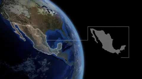 COMP-Outlined-Map-Mexico Stock Footage 276407120