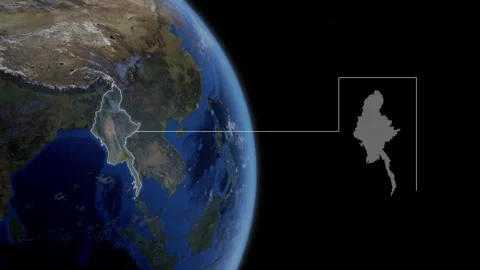 COMP-Outlined-Map-Myanmar Stock Footage 276336010