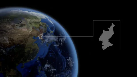 COMP-Outlined-Map-North-Korea Stock Footage 276603130