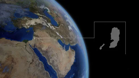 COMP-Outlined-Map-Palestine Gaza Stock-Footage 276336672