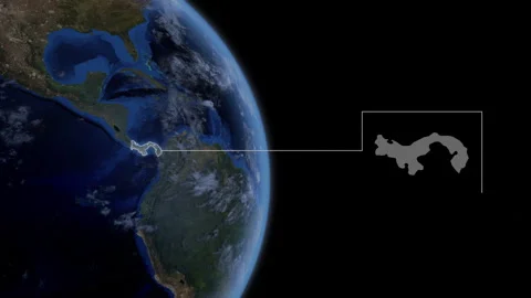COMP-Outlined-Map-Panama Stock Footage 276409473