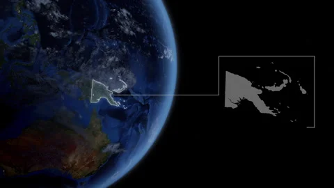 COMP-Outlined-Map-Papua-New-Guinea Stock Footage 276408701