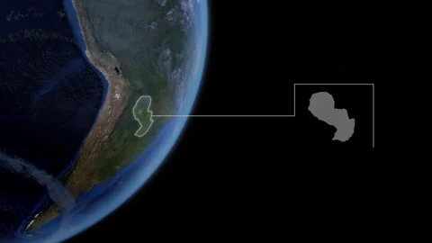 COMP-Outlined-Map-Paraguary Stock Footage 276336857