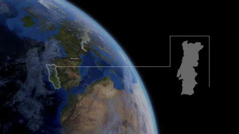 COMP-Outlined-Map-Portugal Stock Footage 276409615