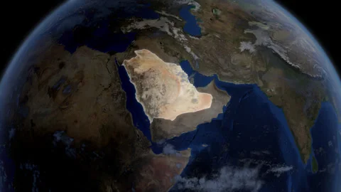 COMP-Outlined-Map-Saudi Arabia-CU Stock Footage 280129046