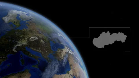 COMP-Outlined-Map-Slovakia Stock Footage 276337578