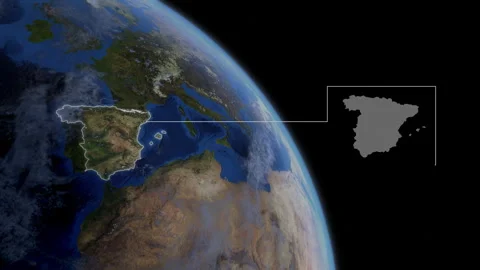 COMP-Outlined-Map-Spain Stock Footage 276410486