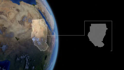 COMP-Outlined-Map-Sudan Stock Footage 276410888