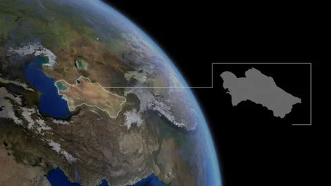 COMP-Outlined-Map-Turkmenistan Stock Footage 276401396