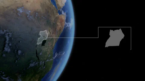 COMP-Outlined-Map-Uganda Stock-Footage 276402133