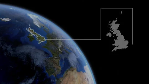COMP-Outlined-Map-UK Stock Footage 276400308