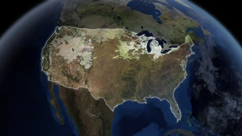 COMP-Outlined-Map-USA-CU Stock Footage 280129290