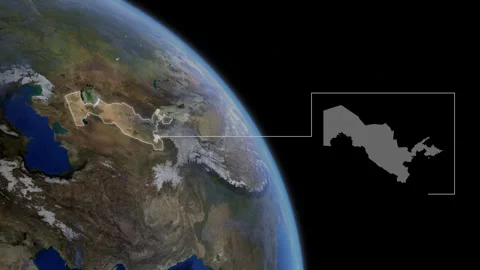 COMP-Outlined-Map-Uzbekistan Stock Footage 276399945