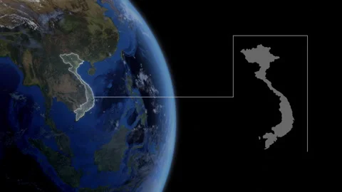 COMP-Outlined-Map-Vietnam Stock-Footage 276400133