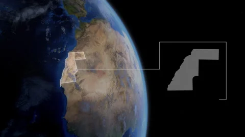 COMP-Outlined-Map-Western Sahara Stock-Footage 276400103