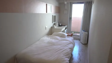 Compact 10 Square Meter Japanese Hotel Room Interior Stock Footage 264965040