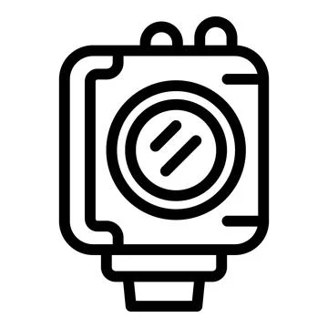 Compact action camera icon outline vector. Adventure shooting apparatus Illustrazione stock