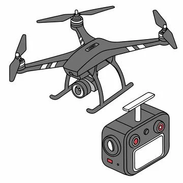 Compact Aerial Camera Drone Vector Illustration Illustrazione stock