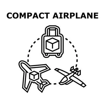 Compact airplane design flying with delivery luggage Stock Illustration