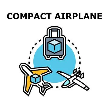 Compact airplane design flying with delivery luggage Stock Illustration