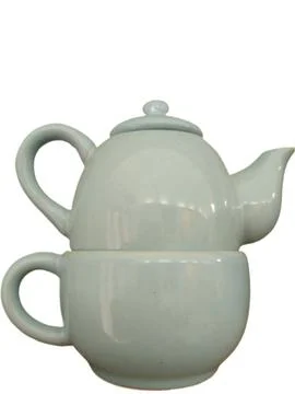 Compact and cute ceramic tea set Stock Photos