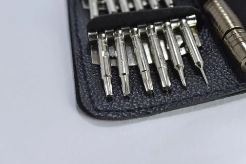 Compact and practical electronic repair tool on white background Stock Photos