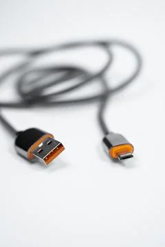 Compact and Reliable Micro USB Cable for Everyday Use Stock Photos