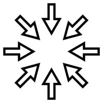 Compact Arrows Thin Line Vector Icon Stock Illustration