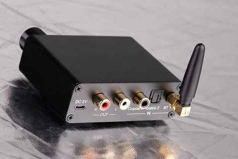 Compact Audio Adapter With Multiple Input and Output Connectivity Options Stock Photos