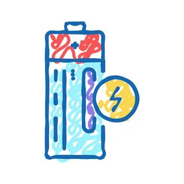 Compact battery color icon vector flat illustration Illustrazione stock