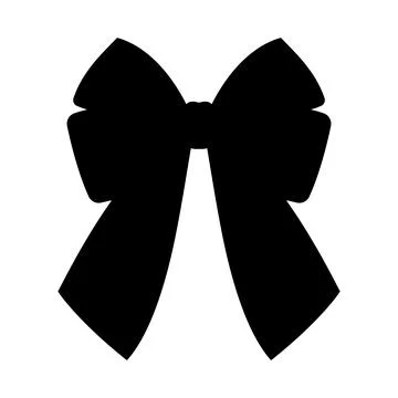 Compact black bow silhouette vector design element for gift card decoration Stock Illustration