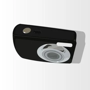 Compact black camera Stock Illustration