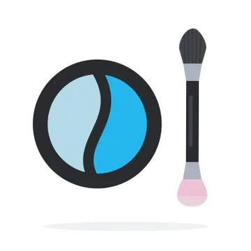 Compact Blue eye shadow vector flat material design isolated object on white Stock Illustration