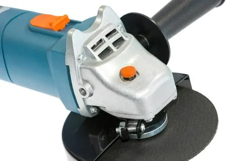 Compact blue grinder on the white background Stock Photos