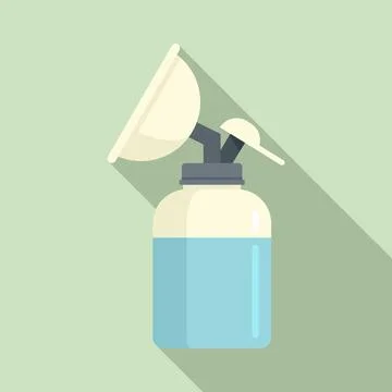 Compact breast pump icon, flat style Ilustración de archivo