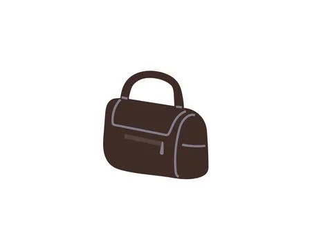 A compact brown travel bag with a handle and front zipper pocket placed again Stock Illustration