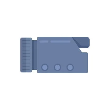 Compact camcorder icon flat vector. Video camera Stock Illustration
