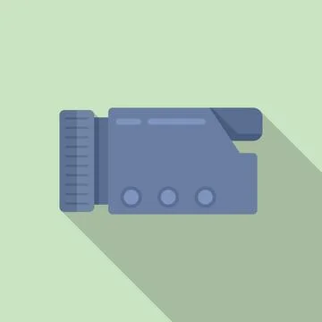 Compact camcorder icon flat . Video camera Stock Illustration