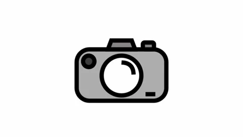 Compact Camera - clean and modern Photography and videography icon Stock Footage 335765977