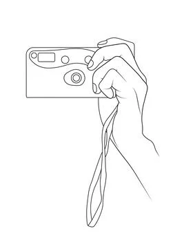 Compact camera in hand Stock Illustration