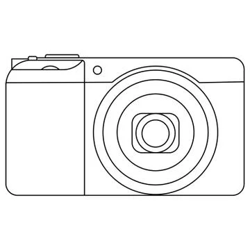 Compact camera icon. Outline. Detailed. sign. apsc Stock Illustration