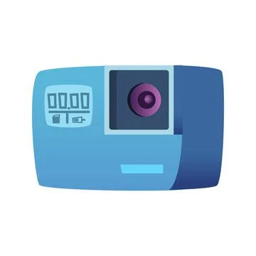 Compact camera with zoom and battery level Stock Illustration