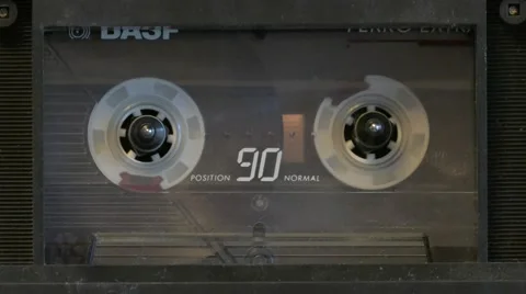 Compact cassete in tape recorder Stock Footage 51362347