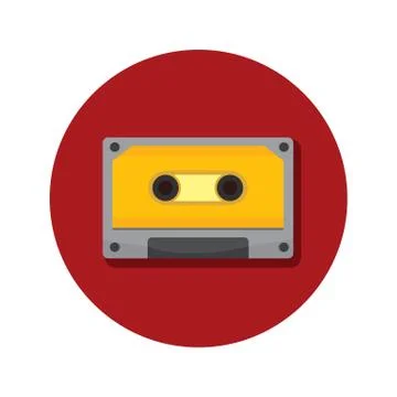 Compact Cassette Classic Icon Vector Illustration Graphic Stock Illustration