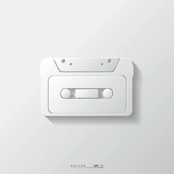 Compact Cassette icon flat design style. Ilustración de archivo